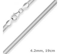 Pulsera De Cadena De Serpiente Ovalada De Plata 925 Para Mujer 19 cm