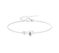 Pulsera de cadena de serpiente S925 con cuentas de corazón y bola, joyería para mujer de 7º a 100 años, regalo de cumpleaños, 1.8cm, Plata, NO