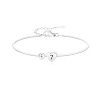 Pulsera de cadena de serpiente S925 con cuentas de corazón y bola, joyería para mujer de 7º a 100 años, regalo de cumpleaños, 1.8cm, Plata, NO