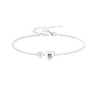 Pulsera de cadena de serpiente S925 con cuentas de corazón y bola, joyería para mujer de 7º a 100 años, regalo de cumpleaños, 1.8cm, Plata, NO