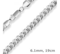 Pulsera De Cadena Panzer Ovalada De Plata 925 Joyería De Brazo 19cm