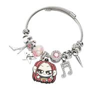 Pulsera de cazador de brujas, pulseras K-Pops para niñas, ajustable, de acero inoxidable, con dijes de cristal para mujeres, fans y coleccionistas, talla única, Acero inoxidable, No es una piedra
