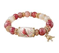 Pulsera de cerámica de cristal con cuentas inspiradoras para fuerza, esperanza y alegría, bendiciones de primavera, joyería para mujeres, mamá, amigas