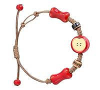 Pulsera de cerámica de manzana para mujeres y hombres, pulsera de cuerda ajustable, pulseras de cordón tejido hecho a mano, accesorios estéticos del centro de la ciudad de los años 2000, regalo de
