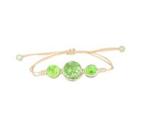 Pulsera de cerámica, joyería a mano, flor seca, pulsera ajustable tejida a mano, para estudiantes, parejas, amigos, cumpleaños, aretes de aro con corazón pequeño, talla única, Vidrio, No es una piedra