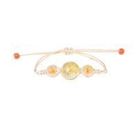 Pulsera de cerámica, joyería a mano, flor seca, pulsera ajustable tejida a mano, para estudiantes, parejas, amigos, cumpleaños, reloj de actividad para hombres, talla única, Vidrio, No es una piedra