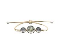Pulsera de cerámica, joyería a mano, flor seca, pulsera ajustable tejida a mano, para estudiantes, parejas, amigos, cumpleaños, reloj de actividad para hombres, talla única, Vidrio, No es una piedra