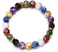 Pulsera de Chakra de Piedra Natural Pulseras Elásticas Hecho a Mano con Piedras Preciosas Pulseras para Parejas