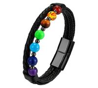 Pulsera De Chakras De Cristales Naturales Para Hombres Y Mujeres, Con Cuentas De Piedras Preciosas Naturales Y Cierre Magnético, Joyería Curativa De Reiki, Equilibrio Espiritual, Accesorio De Yoga