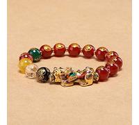 Pulsera de Cinco Elementos de ágata de obsidiana Feng Shui, Brazalete de Cristal Charka curativo con Cambio de Color, Dioses de la Riqueza tallados a Mano, atraen la Suerte, protección, espíritus,