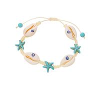 Pulsera de concha - Tobillera impermeable hecha a mano con concha bohemia, elegante para mujer, para festivales, cruceros, fiestas, tropicales, Refer to description, Concha, Unisex