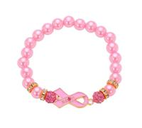 Pulsera de concienciación Rosa, Colgante de cinta con cuentas rosas, joyería simbólica que transmite apoyo, ánimo y un significado especial, un regalo considerado para las mujeres amigos y familiares