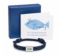 Pulsera de confirmación para niñas y niños, con caja de regalo y tarjeta de felicitación, pulsera de confirmación para niños y niñas, regalo religioso para ahijados, hijo, nieto
