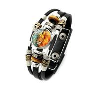 Pulsera De Constelación Luminosa, Pulsera Trenzada De Múltiples Capas Negras Signos Del Zodiaco Para Hombres Mujeres, Símbolo De Astrología 12 Constelaciones Capricornio, Géminis, Leo Pulsera Jo