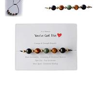 Pulsera de coraje y fortaleza: un símbolo de resiliencia para los guerreros, joyería inspiradora de esperanza con tarjeta, Pulsera con cuentas de preciosas, pulseras de apoyo emocional (1pcs)