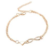 Pulsera de corazón con cadena, de aleación con corazón, romántica para fiestas, bodas, citas, playa y viajes, riferimento alla descrizione, Metal, Consulte la descripción