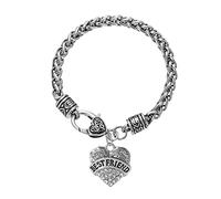 Pulsera de corazón con diseño de ceystal para abuela, familia, madre, cumpleaños, profesor, amigos, pulsera de amor, mamá, aretes de aro, talla única, Metal, No es una piedra preciosa