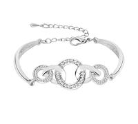 Pulsera de corazón con perlas y perlas para mujer, para mejor amiga, hermana, pulsera de corazón, talla única, Metal, No es una piedra preciosa