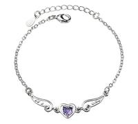 Pulsera de corazón de diamantes de imitación de San Valentín, pulsera de diamantes de imitación de corazón - joyería colgante - pulsera de clásica ajustable collar de diamantes de imitación para