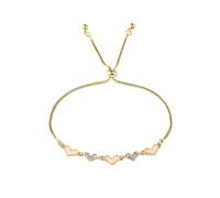 Pulsera de corazón para mujer, pulseras para mujer, pulsera de corazón para niñas, delicada pulsera ajustable con lágrima, talla única, Metal, No es una piedra preciosa