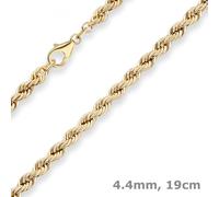 Pulsera De Cordón De 4,4Mm Pulsera De Oro Joyería De 585 Oro Amarillo 19Cm