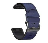Pulsera de correa de 26 mm y 22 mm para Garmin Fenix 7 7X 6 6X Pro 5X Plus 3HR 945 955 para Tactix Bravo Delta Mk2i Correa de reloj de silicona de cuero, azul B, para Tactix Delta de 26 mm