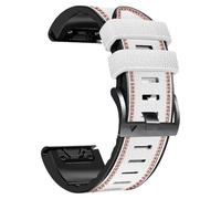 Pulsera de correa de 26 mm y 22 mm para Garmin Fenix 7 7X 6 6X Pro 5X Plus 3HR 945 955 para Tactix Bravo Delta Mk2i Correa de reloj de silicona de cuero, blanco A, para Quickfit 26 mm