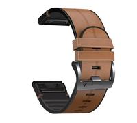 Pulsera de correa de 26 mm y 22 mm para Garmin Fenix 7 7X 6 6X Pro 5X Plus 3HR 945 955 para Tactix Bravo Delta Mk2i Correa de reloj de silicona de cuero, marrón B, para Quickfit 22 mm