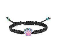 Pulsera de cremación con estampado de huellas para cenizas para mascotas, pulsera de urna de cuerda trenzada ajustable, soporte para cenizas, pulsera conmemorativa, Metal, no conocido
