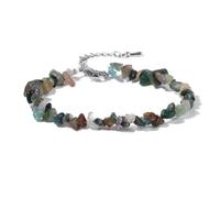 Pulsera de cristal cuarzo, cuentas piedra irregulares, joyería con Chip, amatistas, aguamarinas, citrinas, pulseras for mujer(22 Indian agates)