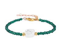 Pulsera De Cristal Curativo De Piedra Esmeralda Natural Facetada De 0.118 In Para Mujer, Pulsera De Piedras Preciosas De Chakra De Forma Cuadrada, Joyería Ajustable Con Dijes De Yoga Para Hombres,
