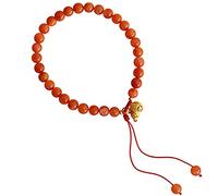 Pulsera de Cristal de ágata Natural Pulsera Feng Shui para Mujer Pequeña Pulsera de Cuentas elástica de 5 mm Oro Wu Lou/Calabaza Colgante Amuleto de Prosperidad y Riqueza Atraer Buena Suerte