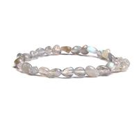 Pulsera de cristal de piedra natural irregular, pulsera de cuentas de grava, 5 labradourita, 23 cm
