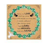 Pulsera de cristal de piedras preciosas, pulsera de piedra natural, pulsera de gemas elástica unisex con encanto de ala de ángel | 8 mm, unisex, elástica, hermosa, hecha a mano, pulsera de piedras