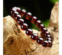 Pulsera de Cristal de Riqueza Feng Shui Pulsera de Granate Natural de Grado 6A Atrae el Amor Talismán para la Prosperidad Dinero Buena Suerte Espíritus de Guardia, 7MM