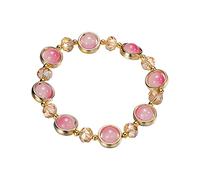 Pulsera de cristal degradado con esmalte de colores para compañeros de clase y amigos, aretes de borla, A, Metal, No es una piedra preciosa