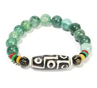 Pulsera de Cristal Natural Ágata Ábaco Pulsera Gemas Nueve Ojos Cuentas Dzi Dios Amuleto de la Suerte Amuleto Chakra Piedra Preciosa curativa Atraer Dinero Prosperidad Unisex