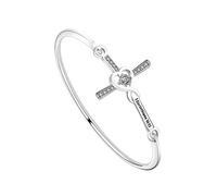 Pulsera de cruz cristiana LQRI, con versículos de la Biblia, regalo 1 Corintios 16:13, regalo religioso Jesús para mujeres