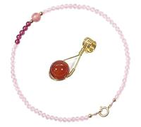 Pulsera de cuarzo rosa para mujer curación, pulseras delicadas pequeñas cuentas de 3 mm (cuentas redondas)