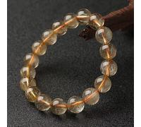Pulsera de cuarzo rutilado en tono dorado con separadores de sándalo natural, perfecta para colecciones elegantes (7 mm + una sola vuelta)