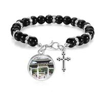 Pulsera de cuentas con cuentas de arquitectura tradicional china, joyería bohemia para hombres y mujeres