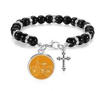 Pulsera de cuentas con diseño de bicicleta deportiva, diseño amarillo, joyería bohemia para hombres y mujeres