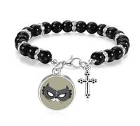Pulsera de cuentas con diseño de cabeza de gato negro, diseño de feliz carnaval de Venecia, joyería bohemia para hombres y mujeres