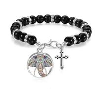 Pulsera de cuentas con diseño de elefante colorido estilo mosaico