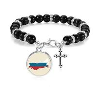 Pulsera de cuentas con diseño de mapa nacional de Falg de Rusia, joyería bohemia para hombres y mujeres