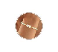 Pulsera de cuentas con inicial para mujer, regalos de Navidad, regalos de calcetín para ella, adolescentes, regalos de piedras preciosas chapadas en oro, cosas de moda con letra A-Z, piedra natural