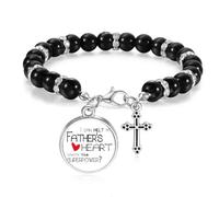 Pulsera de cuentas con texto en inglés "I Can Melt My Father's Heart Best Papa Love", joyería bohemia