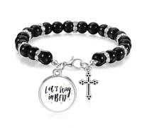 Pulsera de cuentas con texto en inglés "Let's Stay in Bed", joyería bohemia para hombres y mujeres