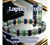 Pulsera de cuentas cuadradas de de 4 mm estilo vintage que mejora la intuición y la expresión. Joyería artesanal de piedra natural, adecuada para uso diario y para regalar