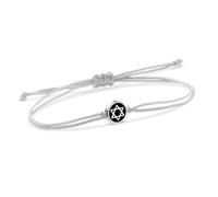 Pulsera de cuentas de acero inoxidable con una estrella de David, pulsera de cadena de cabalá de cuerda roja, Piedra